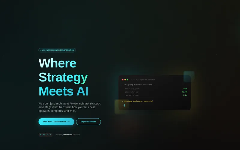 Strategic Sync - AI consulting platform with multi-provider integration built with Next.js